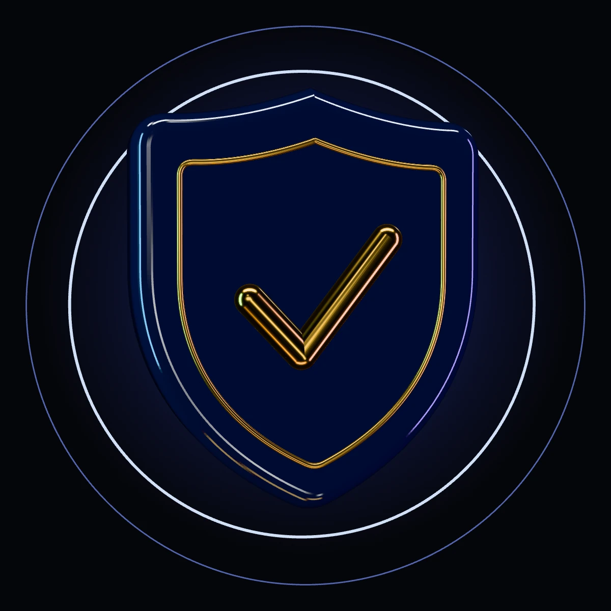 The SmartClaim emblem: a navy shield with a gold check